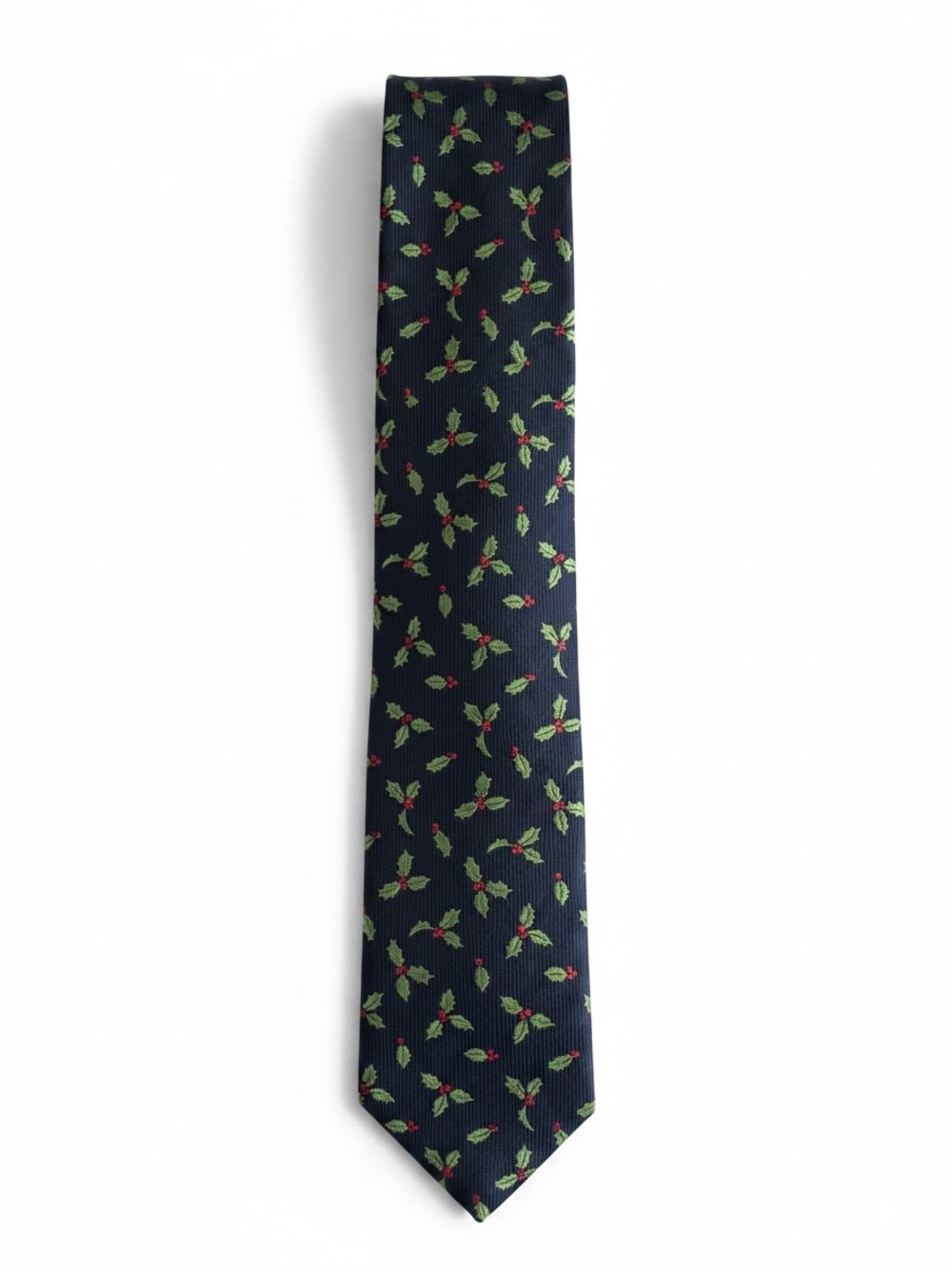 John Ashford Silk Christmas Tie Holiday Party Necktie Classic Navy Green Red